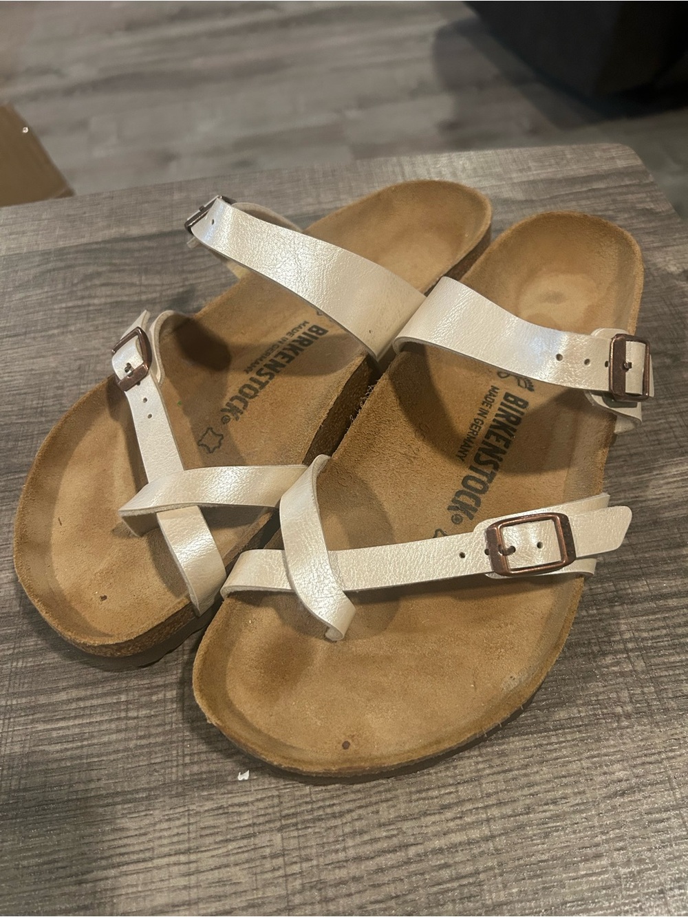 Birkenstock White Leather Multi-Strap Sandals